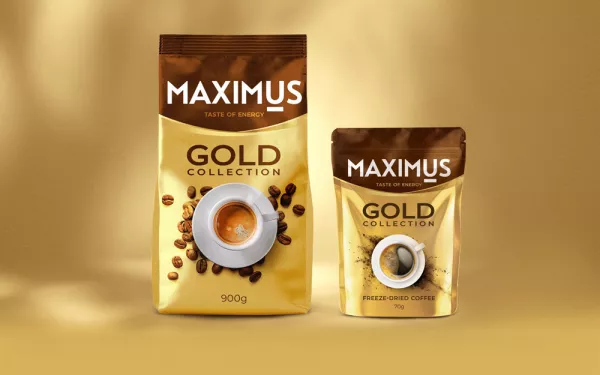 Getbrand упаковал кофе Gold Maximus