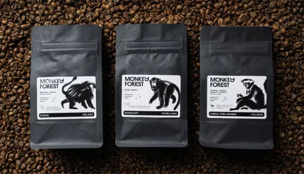 PNFLV разработали фирменный стиль и дизайн упаковки для кофе MONKEY FOREST